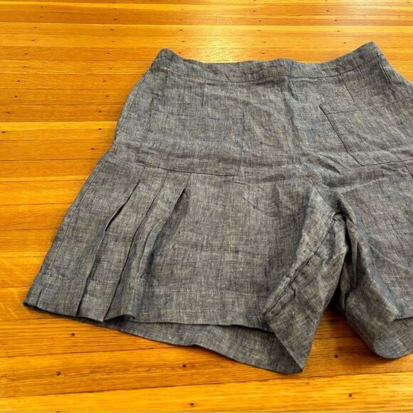Boden blue/chambray 100% linen high waist shorts NWT - Picture 3 of 5
